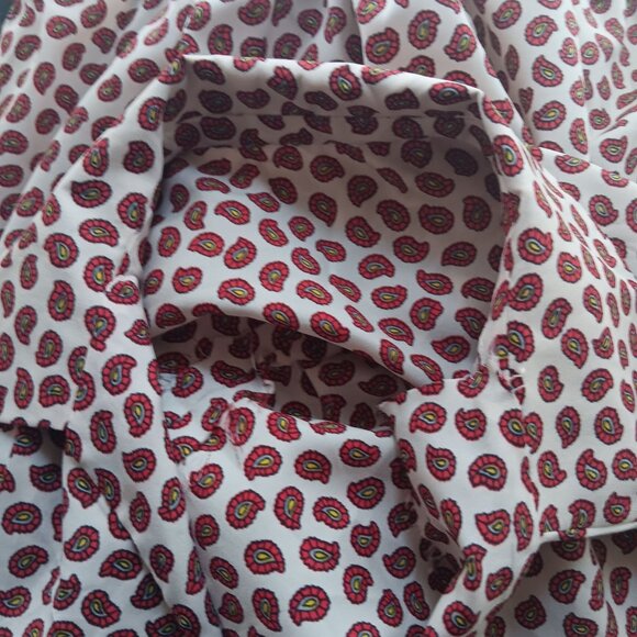 Vintage Womens Large Blouse Granny Handmade 1970's Paisley Print Elastic Hem - Picture 5 of 5